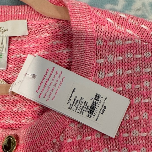 Lilly Pulitzer Pink and White Knit Blazer NWT - Picture 5 of 5